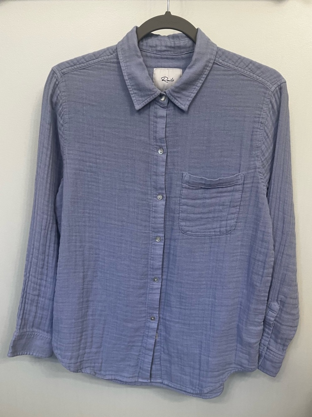 Rails Ellis Button-Up 100% cotton shirt - Blue - Size M